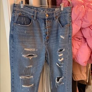 Free People destructed jeans size 30 no stretch button fly